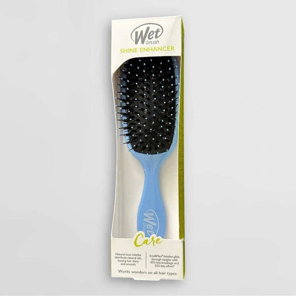 Wet Brush Shine Enhancer Hair Brush Natural Boar Bristle Hair Brush Blue